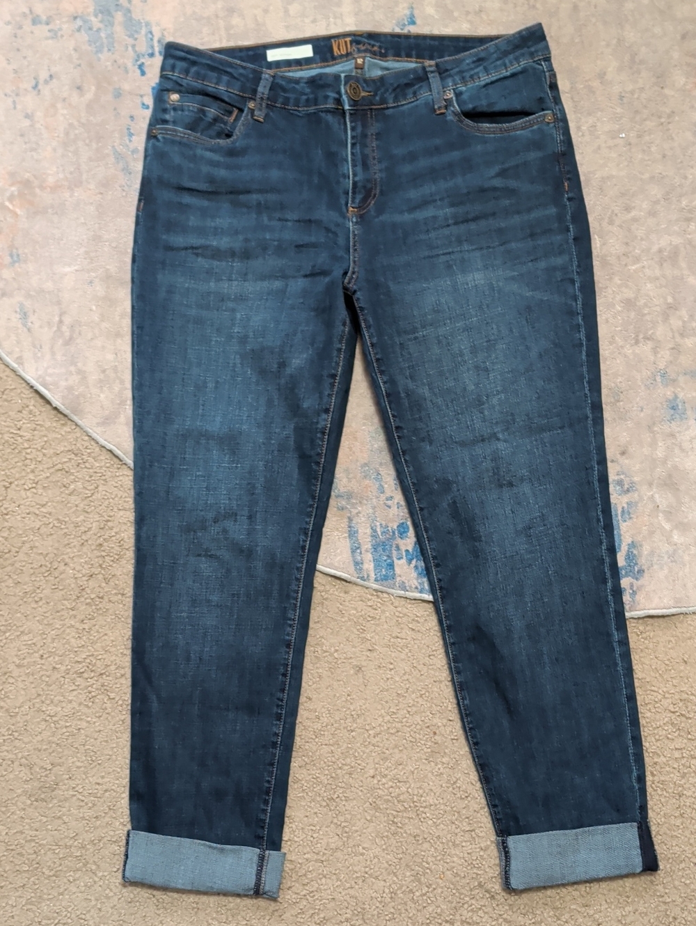 Kut from the Kloth Dark Indigo Boyfriend Jeans Women's 12 US
